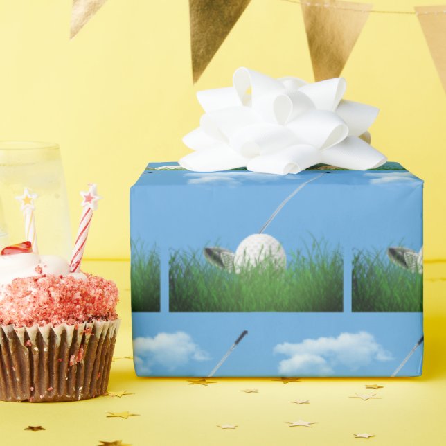 Papier Cadeau Bal De Golf Anniversaire En Herbe (Fête d'anniversaire)