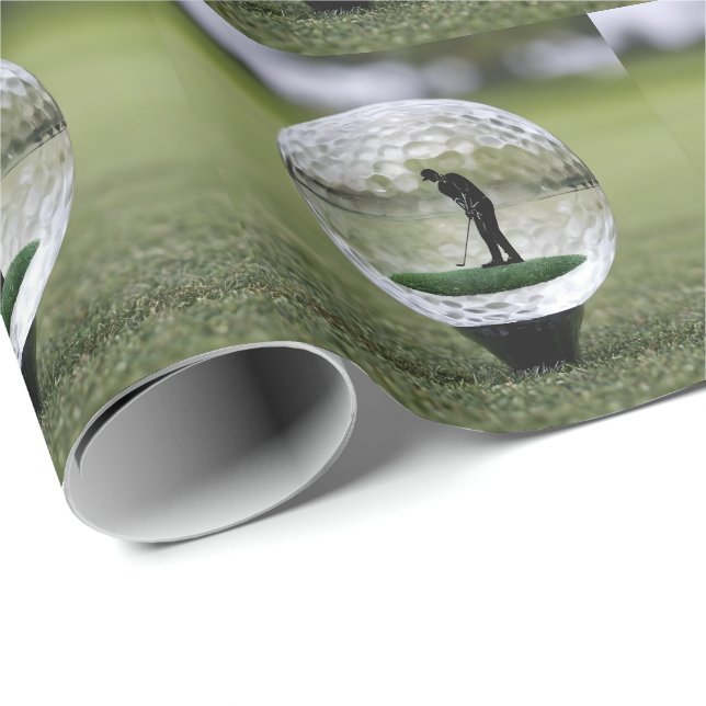 Papier Cadeau Bal De Golf En Verre Avec Lecteur De Golf À L'Inté (Coin rond)