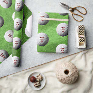 Papier Cadeau Bal de golf et Fairway papier d'enveloppement pers