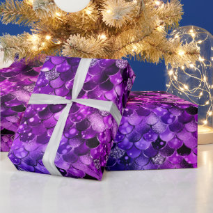 Papier Cadeau Balances de sirène chatoyantes violette de l'océan