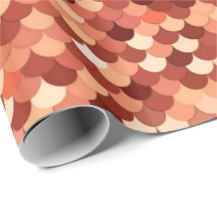 Papier Cadeau Balances de sirène, cuivre, Brown, crème et tan