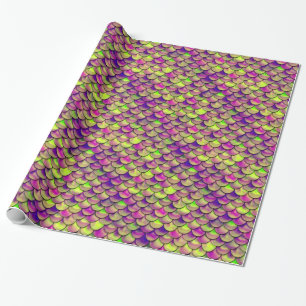 Papier Cadeau Balances violettes et vertes