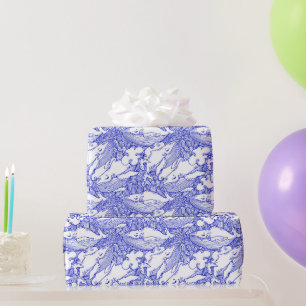 Papier Cadeau Baleine à bosse Bleue Et Blanche
