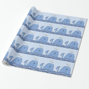 Papier Cadeau Baleine bleue