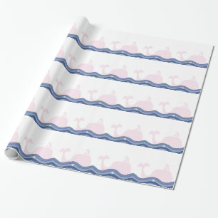 Papier Cadeau Baleine rose de Preppy