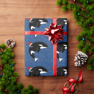 Papier Cadeau Baleine tueuse Orca Christmas