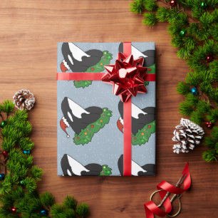Papier Cadeau Baleine tueuse Orca Christmas