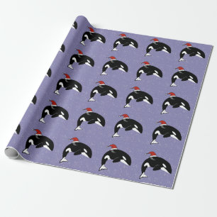 Papier Cadeau Baleine tueuse Orca Christmas 