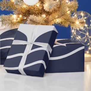 Papier Cadeau Baleines Queue Marine Nautique et Grey