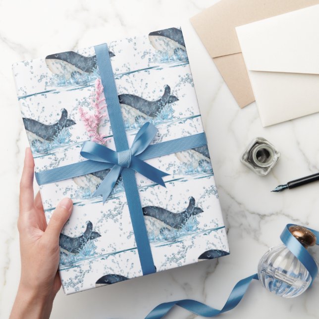 Papier Cadeau Baleines qui se balancent (Cadeaux)