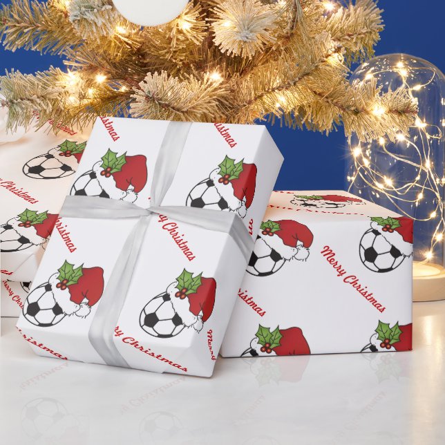 Papier Cadeau Balle de football de Noël (Vacances)