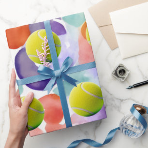 Papier Cadeau Balle de tennis sur fond abstrait