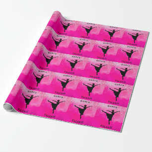 Papier Cadeau Ballerina Dance Pink Ombre Sparkle