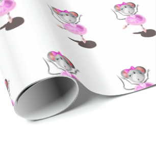 Papier Cadeau Ballerina Papier d'enveloppement de souris Bonne d
