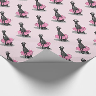 Papier Cadeau Ballet Ballerina Princesse Greyhound Chig (noir)