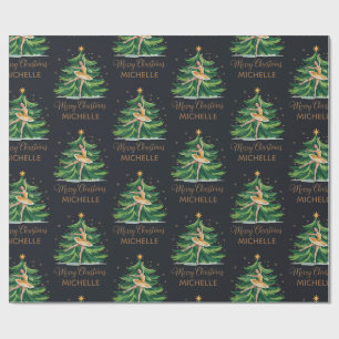 Papier Cadeau Ballet de Noël personnalisé Danseuse ballerine    
