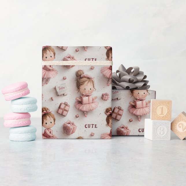 Papier Cadeau Ballet Party in Blush and Ballet Pink (Baby Shower)