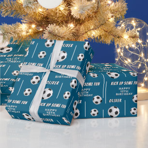 Papier Cadeau Ballon de Football Sports Enfants Anniversaire