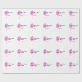 Papier Cadeau Ballon rose c'est une fille baby shower ajouter no