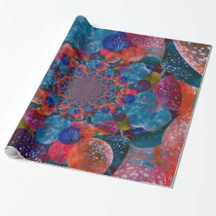 Papier Cadeau Ballons Abstraits vintages Bleus Antique