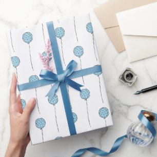 Papier Cadeau Ballons Bleus mignons avec Motif À petits pois
