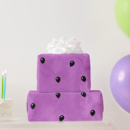Papier Cadeau Ballons d'anniversaire noirs sur aquarelle rose