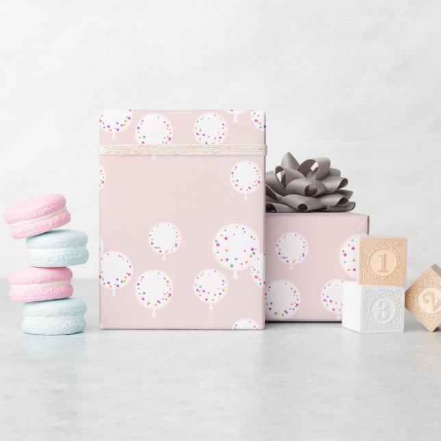 Papier Cadeau Ballons d'anniversaire papier d'emballage rose (Baby Shower)