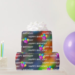 Papier Cadeau Ballons d'anniversaire sur Abstrait