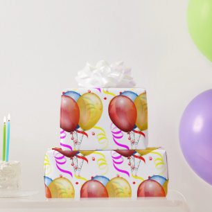 Papier Cadeau Ballons de fête et Streamers