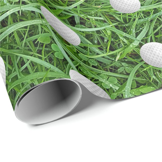 Papier Cadeau Ballons de golf d'anniversaire sur papier d'envelo (Coin rond)