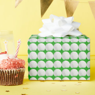 Papier Cadeau Ballons de golf en Motif d'herbe