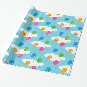 Papier Cadeau Ballons de Kawaii