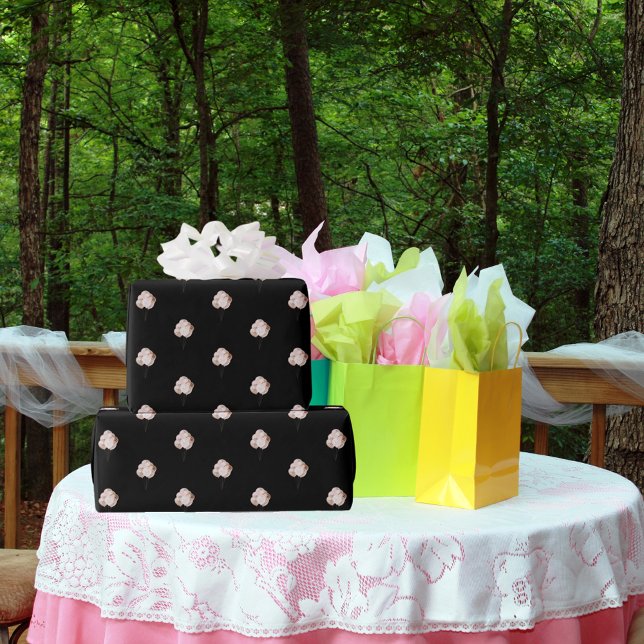 Papier Cadeau Ballons d'or noir rose (Créateur téléchargé)