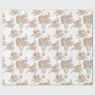 Papier Cadeau Balloon à air chaud à la florale douce