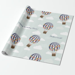 Papier Cadeau Balloon Persoanisé Anniversaire Fête Enveloppement
