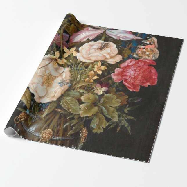 Papier Cadeau Balthasar Van Der Ast - La Vie Toujours Fleurie (Déroulé)