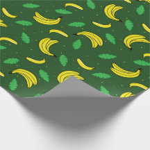 Banana Summer Jaune Vert Fruits Tropiques Motif