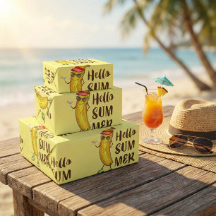 Papier Cadeau Banane cool Bonjour été drôle Fruit tropical