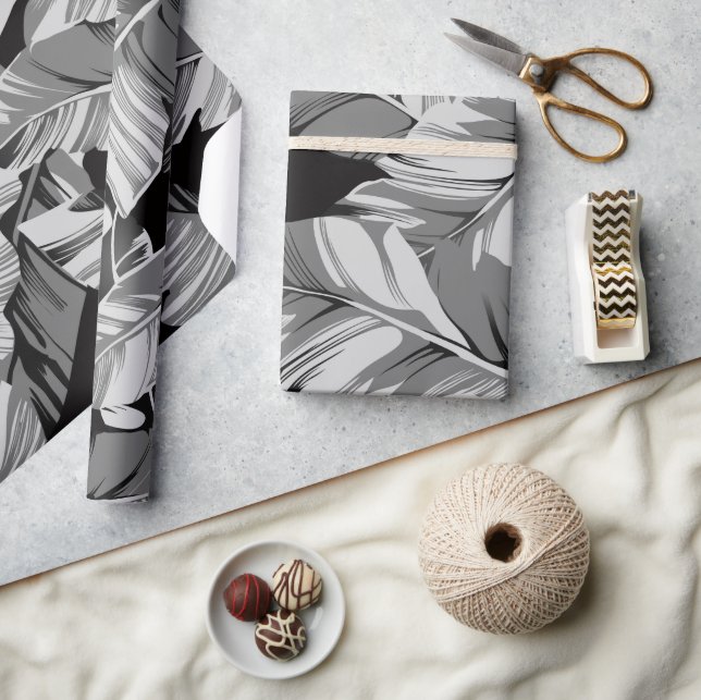 Papier Cadeau Banane Feuille 3 (Artisanat)