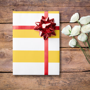 Papier Cadeau Banane jaune blanc large horizontal trié