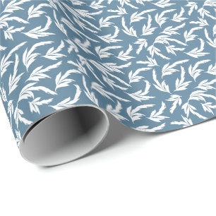 Papier Cadeau Bandana bleu feuille