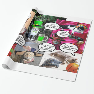 PAPIER CADEAU BANDE-BANDE AMUSANTE DE CHAUSSURES DE DISCUSSION