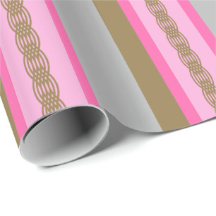 Papier Cadeau Bande d'auvent du milieu du siècle - gris / gris, 