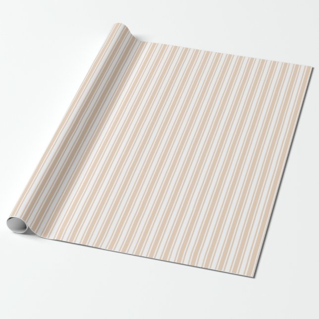 Papier Cadeau Bande de bonbons beige et blanche (Déroulé)