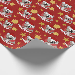 Papier Cadeau Bande dessinée de koala de Noël