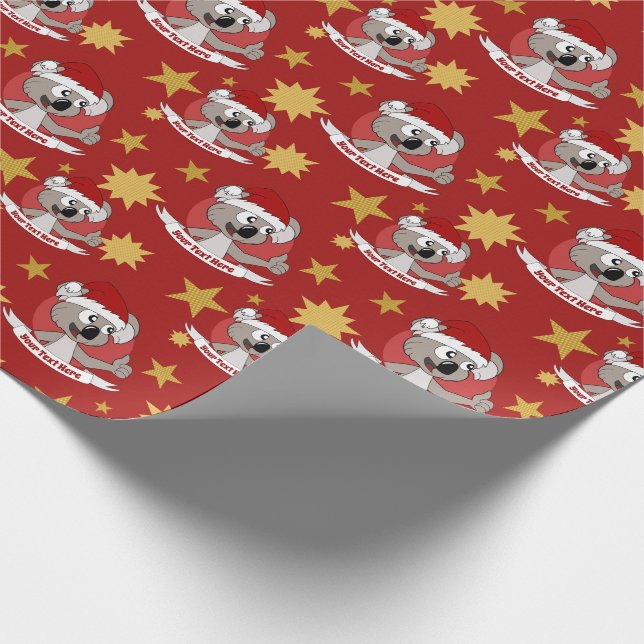 Papier Cadeau Bande dessinée de koala de Noël (Coin)
