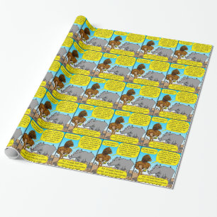 Papier Cadeau Bande dessinée de phallus du rhinocéros 889