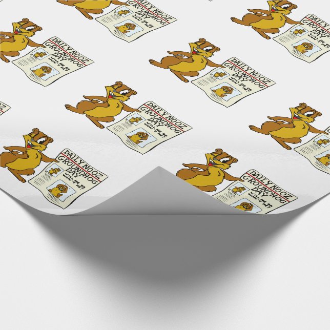 Papier Cadeau Bande dessinée mignonne Groundhog avec le jour de (Coin)