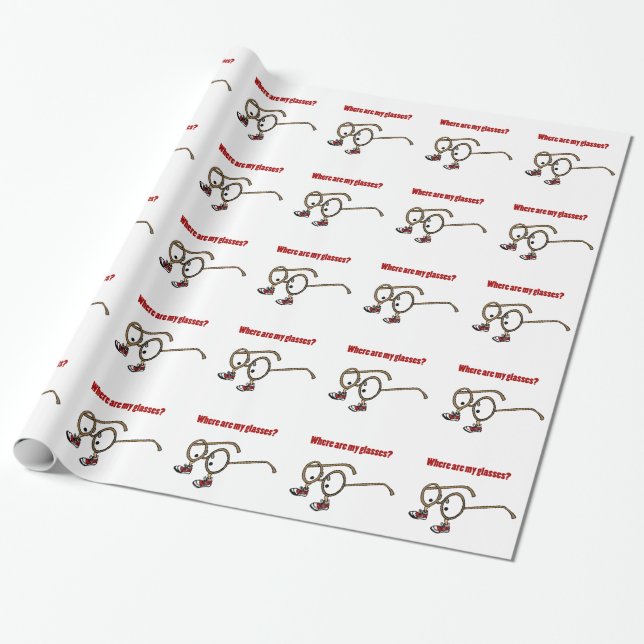 Papier Cadeau Bande dessinée perdue géniale de lunettes (Déroulé)