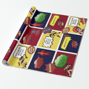 Papier Cadeau Bande dessinée personnalisée Anniversaire